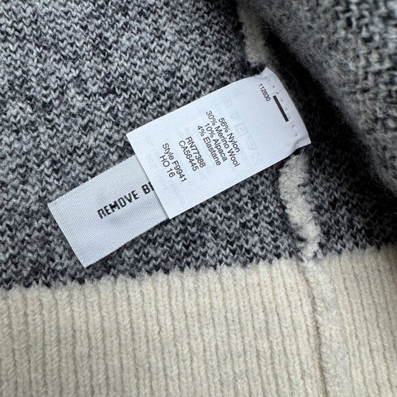 Madewell Ryder Cardigan Women's Merino Wool Blend Black Windowpane pattern, Sz S - Picture 5 of 8